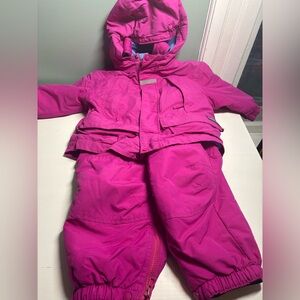 Lands End Winter Coat And Snowpants Set Toddler Pink